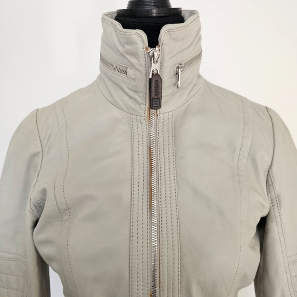 Rudsak 'Tisha' Women's Leather Jacket, Stone Color, Size XS - Picture 5 of 16